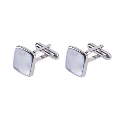Profuomo Cufflink Mother Of Pearl - Silver