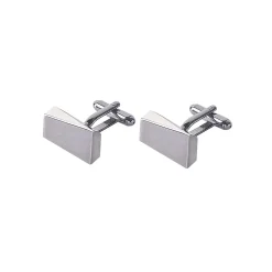Profuomo Cufflink Shiny Gun Metal - Silver