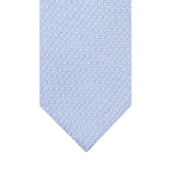 Profuomo Dot Structure Woven Silk Tie - Blue