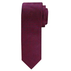 Profuomo Geo Pattern Silk Tie 8cm - Red