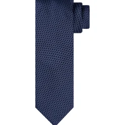 Profuomo Geo Pattern Silk Tie - Navy