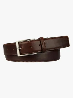 Profuomo Leather Contrast Belt 3.5cm - Brown