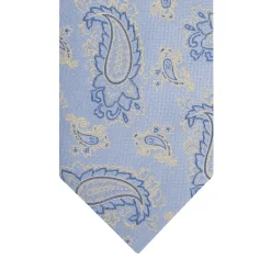 Profuomo Paisley Woven Silk Tie - Blue