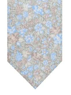 Profuomo Silk Print Tie - Green