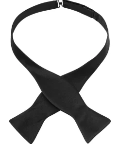 Profuomo Silk Self Bow Tie - Black