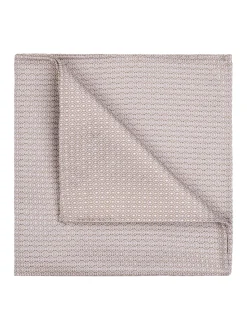 Profuomo Silk Woven Pocket Square - Stone