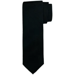 Profuomo Silk Woven Soft Rib Tie 8cm - Black