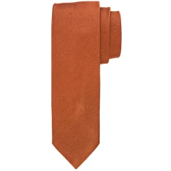 Profuomo Silk Woven Soft Rib Tie 8cm - Rust