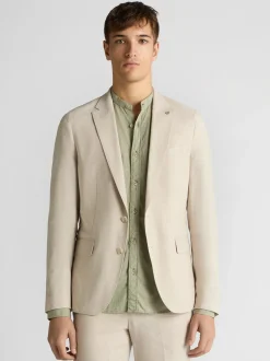 Remus Uomo Favian Stretch Linen Jacket - Stone