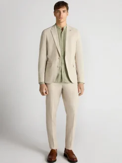 Remus Uomo Favian Stretch Linen Jacket - Stone