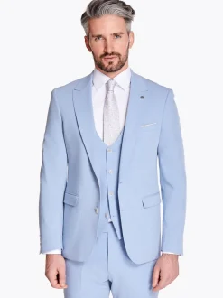 Remus Uomo Massa Plain 3 Piece Suit - Blue