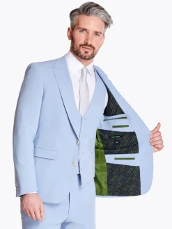 Remus Uomo Massa Plain 3 Piece Suit - Blue