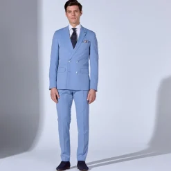 Remus Uomo Massimo Double Breast 2 Piece Suit - Blue