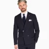 Remus Uomo Sondrio Double Breast Suit Jacket - Navy