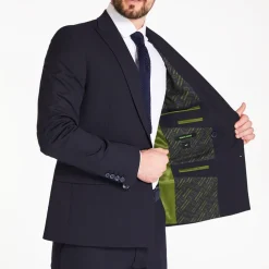 Remus Uomo Sondrio Double Breast Suit Jacket - Navy