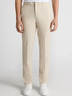 Remus Uomo Sondrio Stretch Linen Trousers - Stone