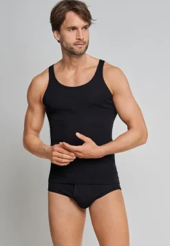 Schiesser Fine Ribbed Undershirt - Black