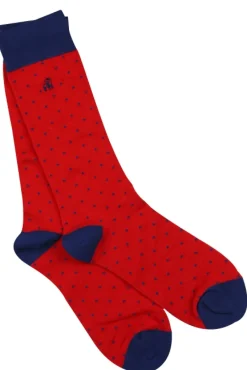 Swole Panda Dotted Red Socks