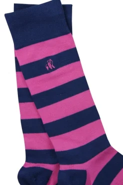 Swole Panda Pink Stripe Socks