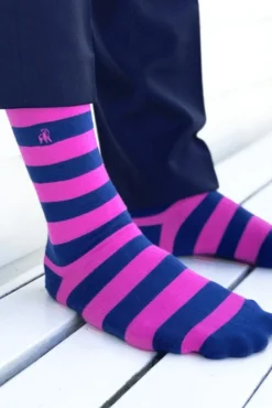 Swole Panda Pink Stripe Socks