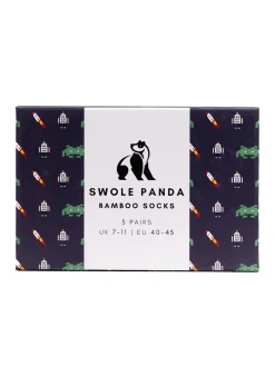 Swole Panda Space-Themed Socks Gift Box