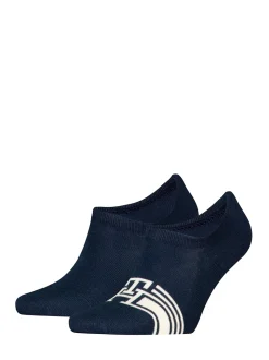 Tommy Hilfiger 2 Pack Monogram Stripe Footie - Navy