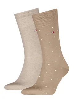 Tommy Hilfiger 2 Pack Pin Dot Socks - STONE