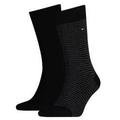 Tommy Hilfiger 2 Pack Slim Stripe Socks - Black