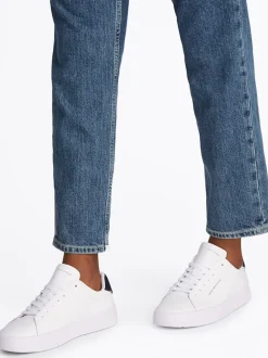 Tommy Hilfiger Court Leather Tumbled Sneaker - White