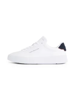 Tommy Hilfiger Court Leather Tumbled Sneaker - White