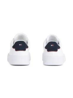 Tommy Hilfiger Court Leather Tumbled Sneaker - White