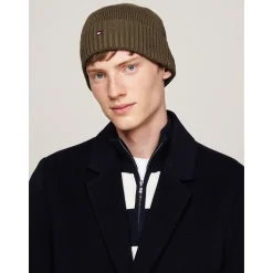 Tommy Hilfiger Flag Pima Cotton Beanie - Green