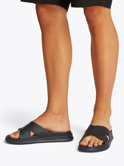 Tommy Hilfiger Hilfiger Leather Sandal - Black