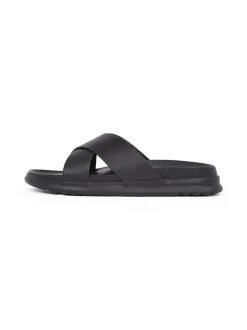 Tommy Hilfiger Hilfiger Leather Sandal - Black