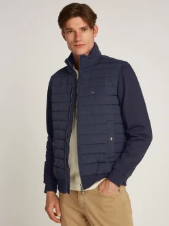 Tommy Hilfiger Mix Media Stand Up Collar - Navy