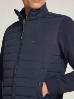 Tommy Hilfiger Mix Media Stand Up Collar - Navy