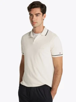 Tommy Hilfiger Open Collar Tipped Polo - Stone