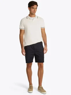 Tommy Hilfiger Open Collar Tipped Polo - Stone