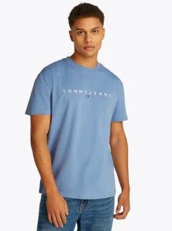 Tommy Jeans Linear Logo T-Shirt - Blue