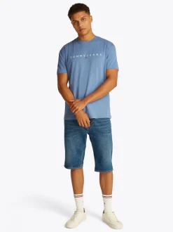 Tommy Jeans Linear Logo T-Shirt - Blue