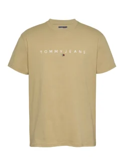Tommy Jeans Linear Logo T-Shirt - Brown