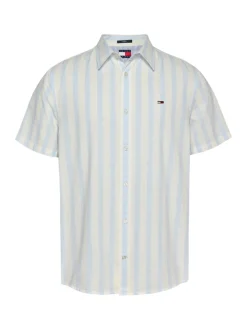 Tommy Jeans Linen Stripe Shirt - Blue