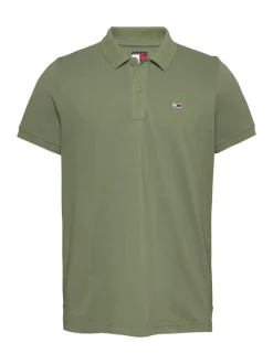 Tommy Jeans Slim Placket Stripe Polo - Green