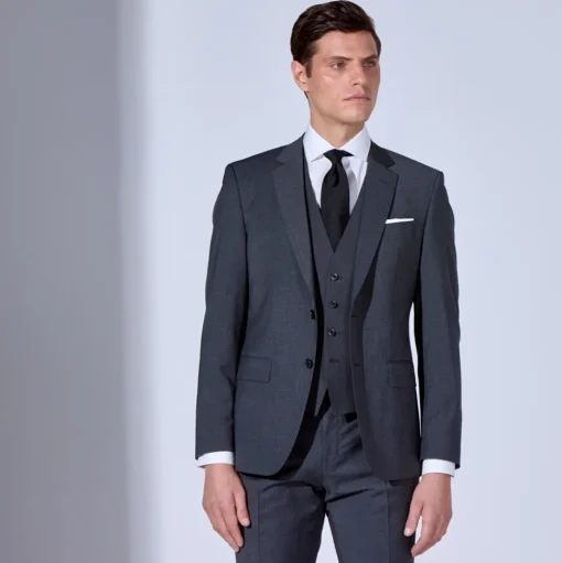 Boss H Genius Slim Fit Suit Trousers- Charcoal