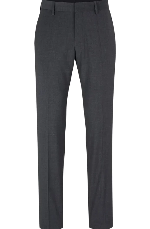 Boss H Genius Slim Fit Suit Trousers- Charcoal