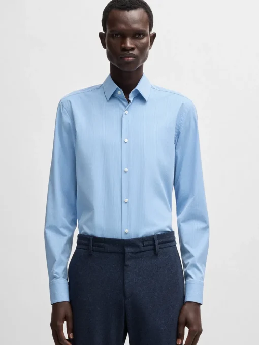 Boss H-Hank Spread Slim Fit Shirt - Blue