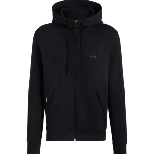 Boss Saggy Hooded Regular Fit Zip Through - Navy