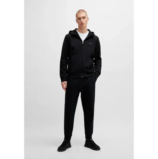 Boss Saggy Hooded Regular Fit Zip Through - Black