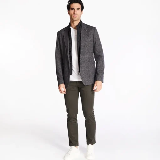 Bugatti 5 Pocket Structure Broken Twill Pant - Green