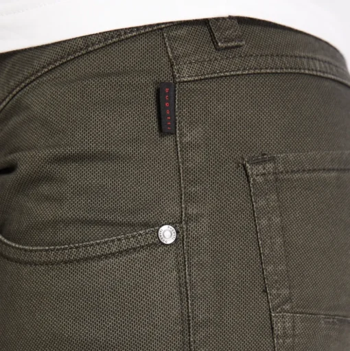Bugatti 5 Pocket Structure Broken Twill Pant - Green